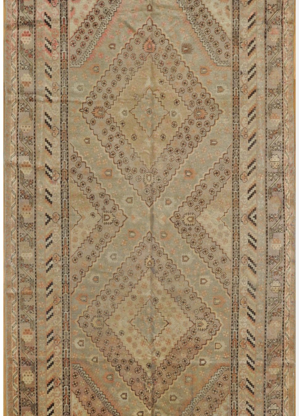 6' x 13' Beige Fine Hand-Knotted Central Asian Khotan Rug – Vintage ...