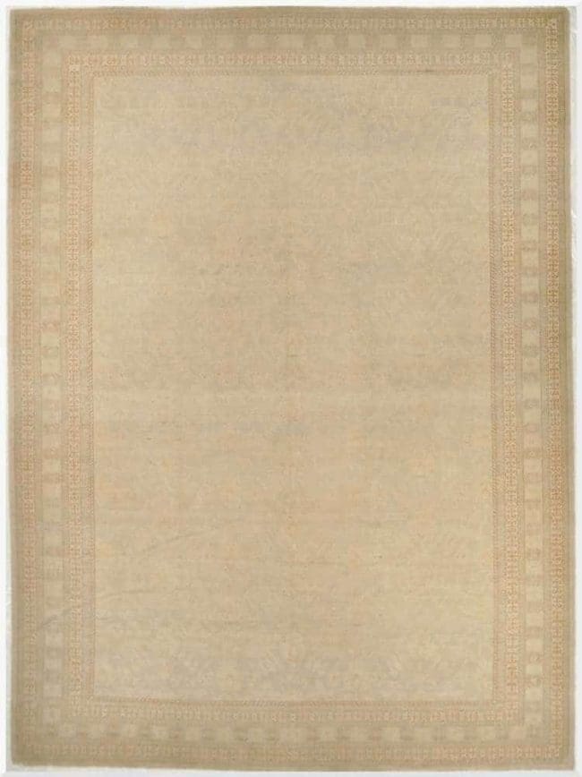 10' x 14' Beige Fine Hand-Knotted Khotan Design Rug – Transitional Wool ...
