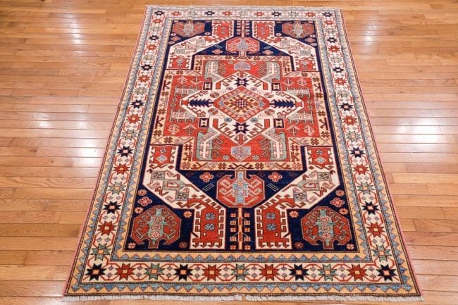 4' x 6' Terracotta Fine Hand-Knotted Pakistan Shirvan Rug – Traditional ...